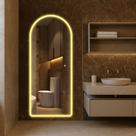 Espelho Jateado Led Bivolt Touch Luxo Hall Especial Sala Cozinha Quarto