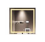 Espelho jateado quadrado iluminado com led quente e touch 70x70cm Espelho jateado quadrado iluminado com led quente e touch 70x70cm