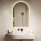 Espelho lapidado Arco Janelinha Iluminado com LED Quente - 60x80cm