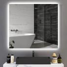 Espelho lapidado bisotê Iluminado com LED Frio - 70x70cm