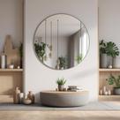 Espelho Lapidado Redondo 60cm Decoração + Kit Instalação Fixação Parede Espelho Lapidado Redondo 60cm Decoração + Kit Instalação Fixação Parede