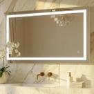Espelho LED 3 cores temperaturas frio neutro e quente banheiro 100x80 horizontal deitado