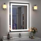 Espelho Led 90x70 Cm Jateado Retangular Botão Touch Premium