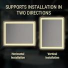 Espelho Led 90x70 Cm Jateado Retangular Botão Touch Premium