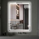 Espelho LED Memobarco 20x28cm com iluminação frontal, retroiluminada e antiembaçante