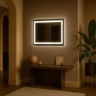 Espelho Led Neutro Jateado Decorativo Sala Cozinha Quarto Hall Luxo