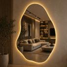 Espelho led orgânico abstrato Bateria Led Quente Pinterest grande banheiro quarto com suporte 11