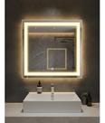 Espelho LED Quadrado Jateado Lapidado Moderno e Luxuoso Camarim escolha tamanho 30x30 40x40 50x50 60x60 70x70 80x80 90x90 100x100