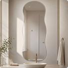 Espelho Lopazzi Aura Orgânico 70x50 Para Lavabo Banheiro Decorativo Sem Moldura Lapidado