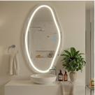 Espelho Lopazzi Brisa Com Led Jateado 110x50 Lapidado Para Sala,Banheiro,Barbearia,Salão,Lavabo