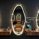 Espelho Lopazzi Brisa Led Jateado 90x60 Lapidado P/ Sala,Banheiro,Barbearia,Salão,Lavabo
