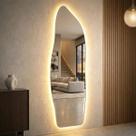 Espelho Lopazzi Corpo Inteiro Grande Organico LED 3 cores Industrial 150cm Quarto Loja Sala