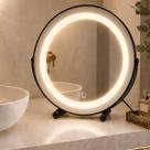 Espelho Lopazzi de Mesa para Maquiagem com 3 LEDs Touch Penteadeira Decorativo Quarto Feminino
