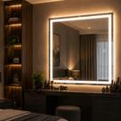 Espelho Lopazzi Inteligente 90x80 Com 3 Tonalidades de Led Quente, Neutro e Frio Para Lavabo, Salão, Barbearia, Penteadeira Espelho Lopazzi Inteligente 90x80 Com 3 Tonalidades de Led Quente, Neutro e Frio Para Lavabo, Salão, Barbearia, Penteadeira