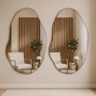 Espelho Lopazzi Orgânico 70x50 cm Kit 2 unidades Design Moderno Para Banheiro Lavabo Sala Quarto