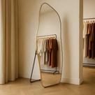 Espelho Lopazzi Orgânico Grande Corpo Todo 150x60 Suporte de Chão Sala Loja Provador Hall