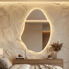 Espelho Lopazzi Orgânico Vênus 70x50 com 3 Tonalidades de Led para Quarto, Sala, Loja, banheiro, e Salão