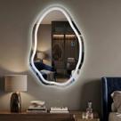 Espelho Lopazzi Orgânico Vênus 90x60 Com LED para Lavabo, Corredor,Salão, Barbearia,Penteadeira,Hall