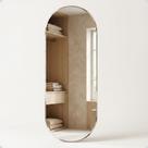 Espelho Lopazzi Oval 70x30cm Decorativo Sem Moldura Lapidado Para Quarto Closet Lavabo Hall