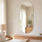 Espelho Lopazzi Oval 70x50 Decorativo Sem Moldura Acabamento Premium Quarto Maquiagem