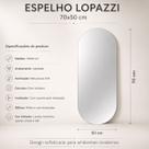 Espelho Lopazzi Oval 70x50cm Lapidado Com Suporte Invisível Decorativo Para Sala De Estar e Jantar Espelho Lopazzi Oval 70x50cm Lapidado Com Suporte Invisível Decorativo Para Sala De Estar e Jantar