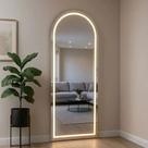 Espelho Lopazzi Oval Base Reta 170x70 Com 3 Tons de Led (Quente Neutro e Frio) Para Sala de Estar