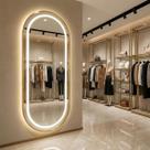 Espelho Lopazzi Oval Corpo Inteiro 170X70 com LED 3 Intensidades Jateado Lopazzi Quarto Sala Banheiro