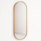 Espelho Lopazzi Oval Grande Corpo Inteiro 150x50 Decoração Moldura em Metal