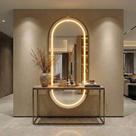 Espelho Lopazzi Oval Grande LED Corpo Inteiro Moldura 170x70 para Quarto Salão Loja