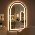 Espelho Lopazzi Oval Jateado 3 Cores De Led Botão Touch 90x60cm para Lavabo, Salão, Penteadeira e Ha