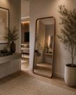 Espelho luxo retangular retrô corpo inteiro 150x60cm banheiro sala quarto hall moldura rose gold