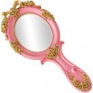 Espelho Mão Oval Vintage Maquiagem Luxo Color Moldura Bela Fera Princesas Provençal Luxo Retrô Branca Neve Rainha Noiva