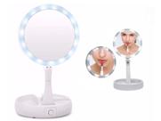 Espelho Maquiagem Aumento 10x Dupla Face Luz Led Organizador - myfold59