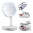 Espelho Maquiagem Luz Led Amplia 10X Dobravel Maquiagem
