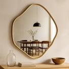 Espelho Orgânico 70x50 Moldura Cobre Alumínio Parede Design Moderno Decorativo