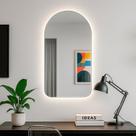 Espelho Orgânico de Parede com Led Frio Capela 55x75cm para Sala Quarto Banheiro