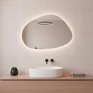 Espelho Orgânico de Parede com Led Quente Nuvem 44x64cm para Sala Quarto Banheiro Espelho Orgânico de Parede com Led Quente Nuvem 44x64cm para Sala Quarto Banheiro