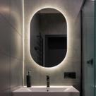 Espelho Orgânico de Parede com Led Quente Pílula 55x75cm para Sala Quarto Banheiro