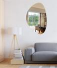 Espelho Orgânico Decorativo 95cm Lapidado Com Suporte Sala