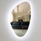 Espelho Orgânico Decorativo Com Led Branco Frio 95x67cm