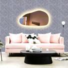 Espelho orgânico decorativo iluminado com led quente 43x76cm