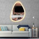 Espelho orgânico decorativo iluminado com led quente 45x80cm