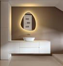 Espelho orgânico decorativo iluminado com led quente 55x77cm