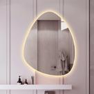 Espelho orgânico decorativo iluminado com led quente 80x90cm