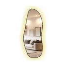 Espelho Orgânico Decorativo Lapidado 100x36cm Grande com Moldura