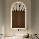 Espelho Orgânico Decorativo Lapidado com LED 90x60 cm E13 para Sala, Quarto, Banheiro, Cozinha, 3000K 110v (LED QUENTE)