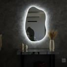 Espelho Orgânico Dunna Led Frio De Parede Quarto E Sala Decorativo Corpo Inteiro Demoglass
