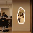 Espelho Orgânico E06 100X35Cm Led Jateado Borda Infinita Bivolt AMARELO BRANCO FRIO Decorativo Multiuso Espelho Orgânico E06 100X35Cm Led Jateado Borda Infinita Bivolt AMARELO BRANCO FRIO Decorativo Multiuso