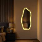 Espelho Orgânico E06 80X35Cm Led Jateado Borda Infinita Bivolt AMARELO BRANCO FRIO Decorativo Multiuso Espelho Orgânico E06 80X35Cm Led Jateado Borda Infinita Bivolt AMARELO BRANCO FRIO Decorativo Multiuso