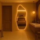 Espelho Orgânico Flame 170x70 E06 com LED Branco Quente 3000K Sofisticação e Conforto